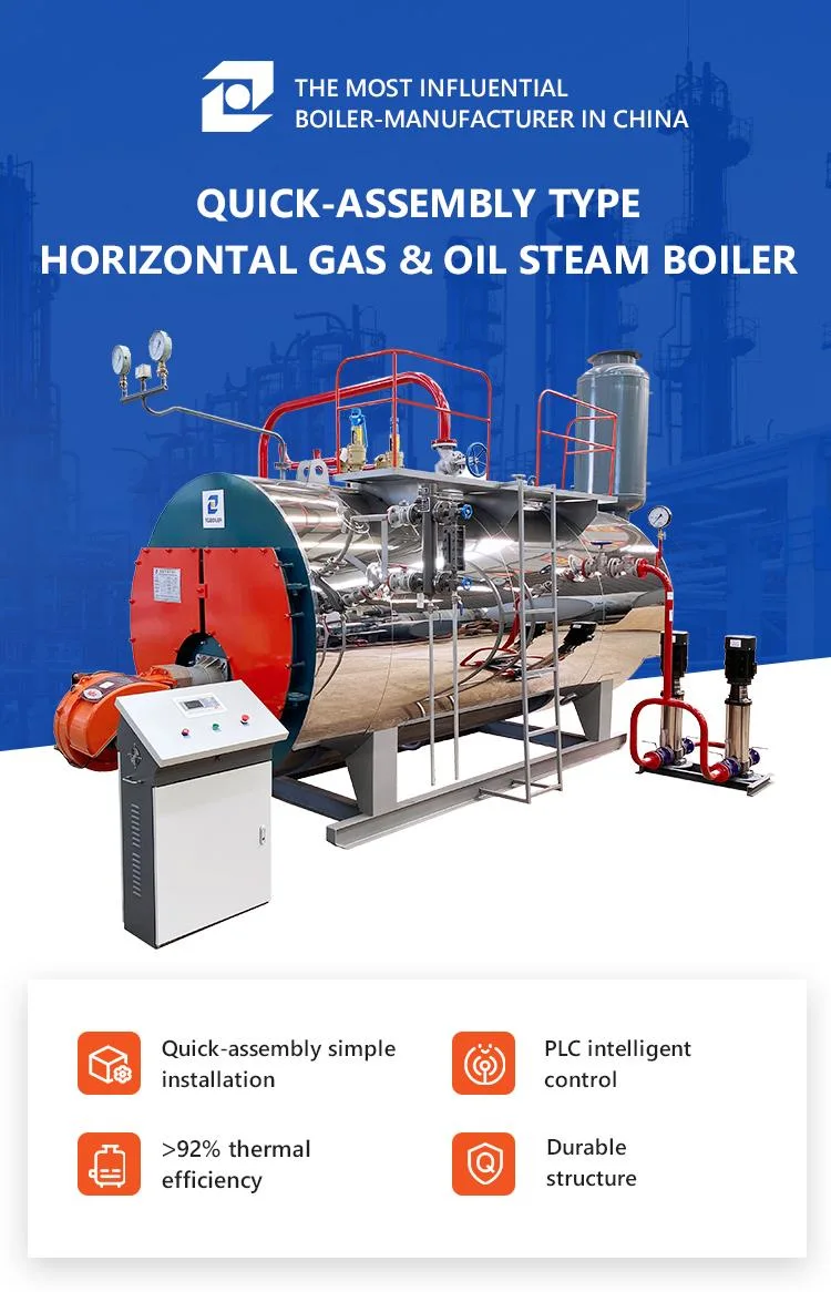 Installation-Free 2000kg 2tons Natural Gas LPG Diesel Oil Fired Steam Boiler Supplier Price