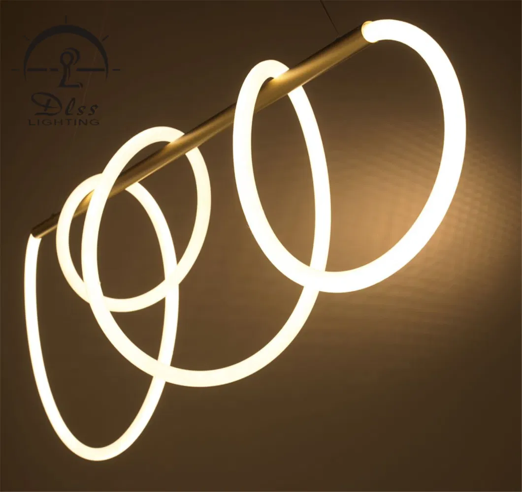 Flexible Modern Chandelier LED Fabric Nylon Long Soft Line Lamp Pendant Light