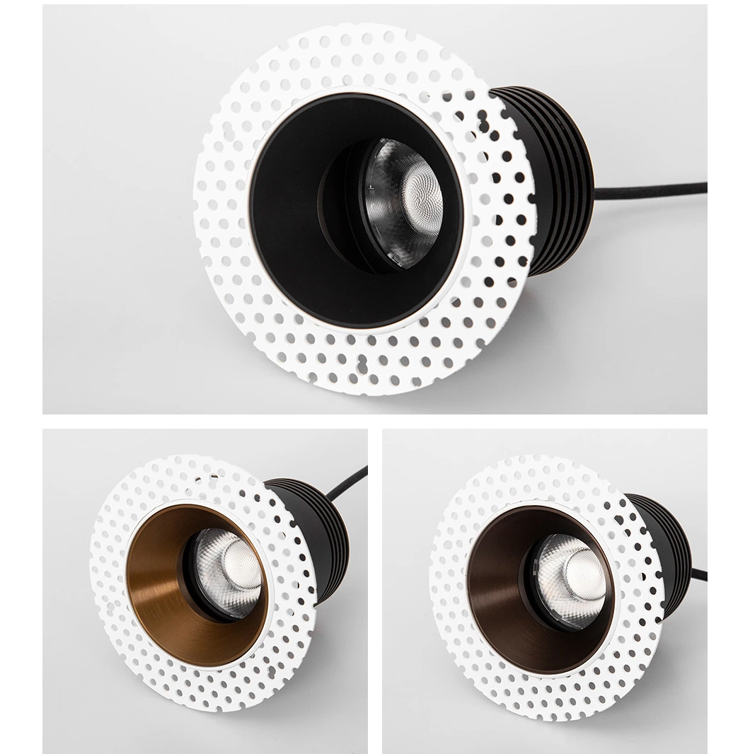 IP65 Dia. 60mm 10W Trimless Recessed Abjustable LED Downlight