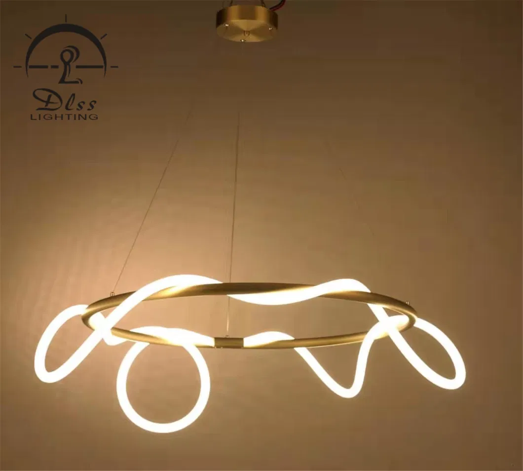 Flexible Modern Chandelier LED Fabric Nylon Long Soft Line Lamp Pendant Light