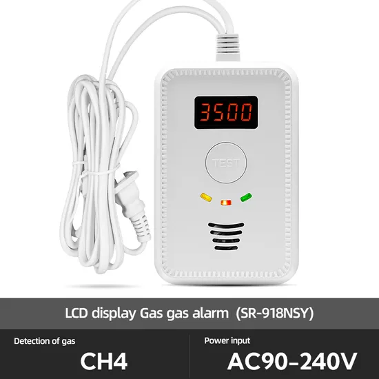 Home Alarm System Digital LCD Display CH4 Gas Detector Leak Carbon Monoxide Detector 